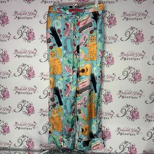 Karen mabon pants pj Colorful Cat Print Pajama Pants gummy bears pearls phone
